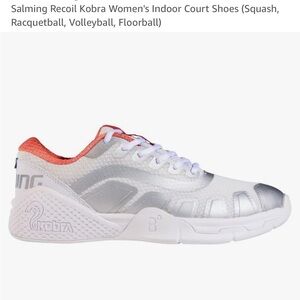 White and coral Athletic Shoes with Breathable Upper and Cushioned Midsole